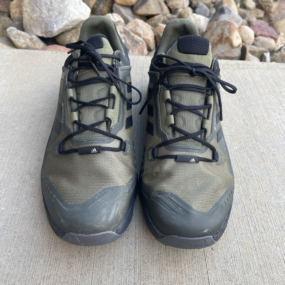 Adidas Terrex Gore-Tex Trail Shoes Mens Olive Waterproof Hiking SZ 12 No Soles